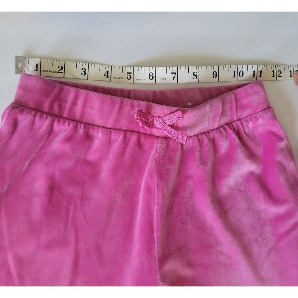 The Children's Place Girls 10/12 Pink Velour Track Pants Y2K Straight Leg